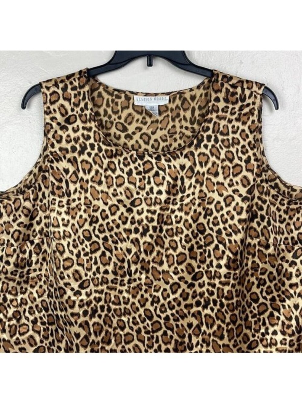 Allison Woods Leopard Tank Top Women's 26W lightweight flowy